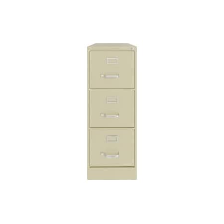 Hirsh Industries Space Solutions Vertical Letter File Cabinet, 3 Letter-Size File Drawers, Putty, 15 x 22 x 40.19 24855